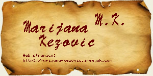 Marijana Kezović vizit kartica